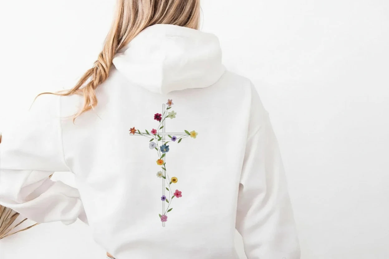 God is Good (flowers and cross)