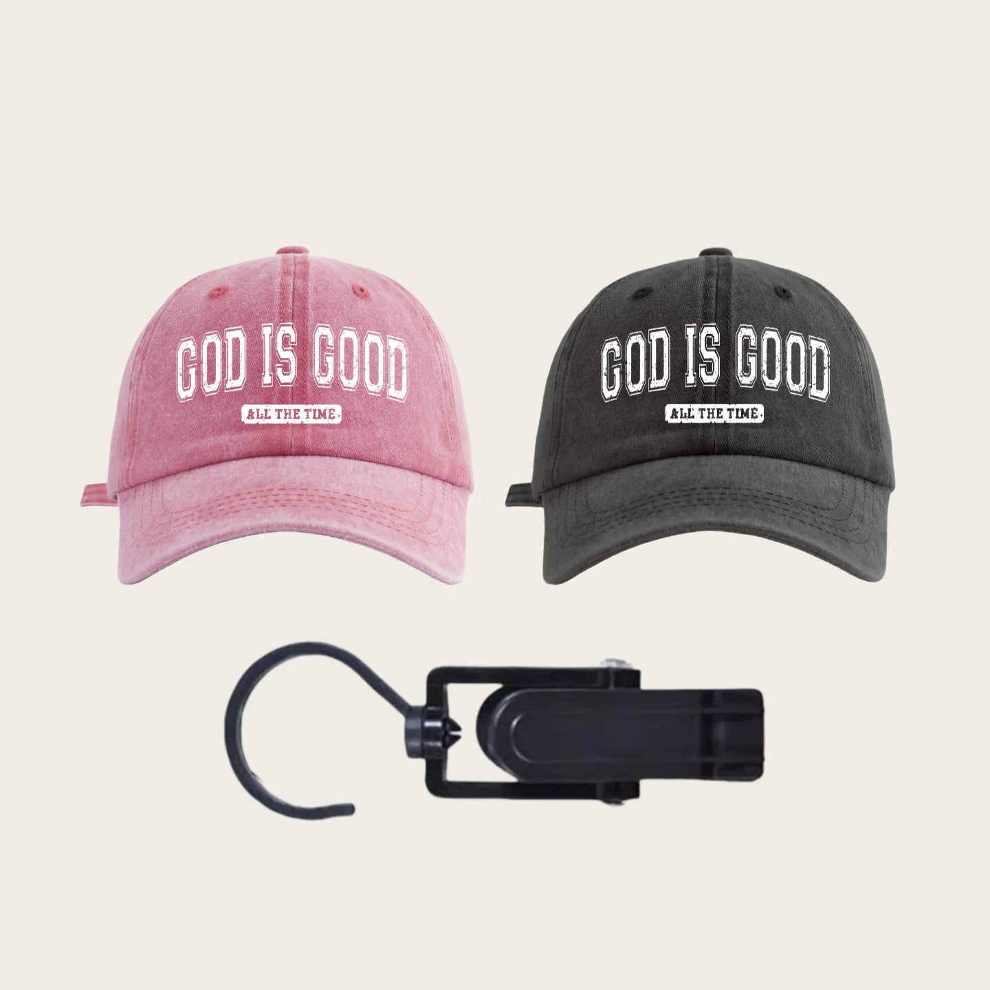 GOD IS GOOD Printed Water Washed Baseball Hat