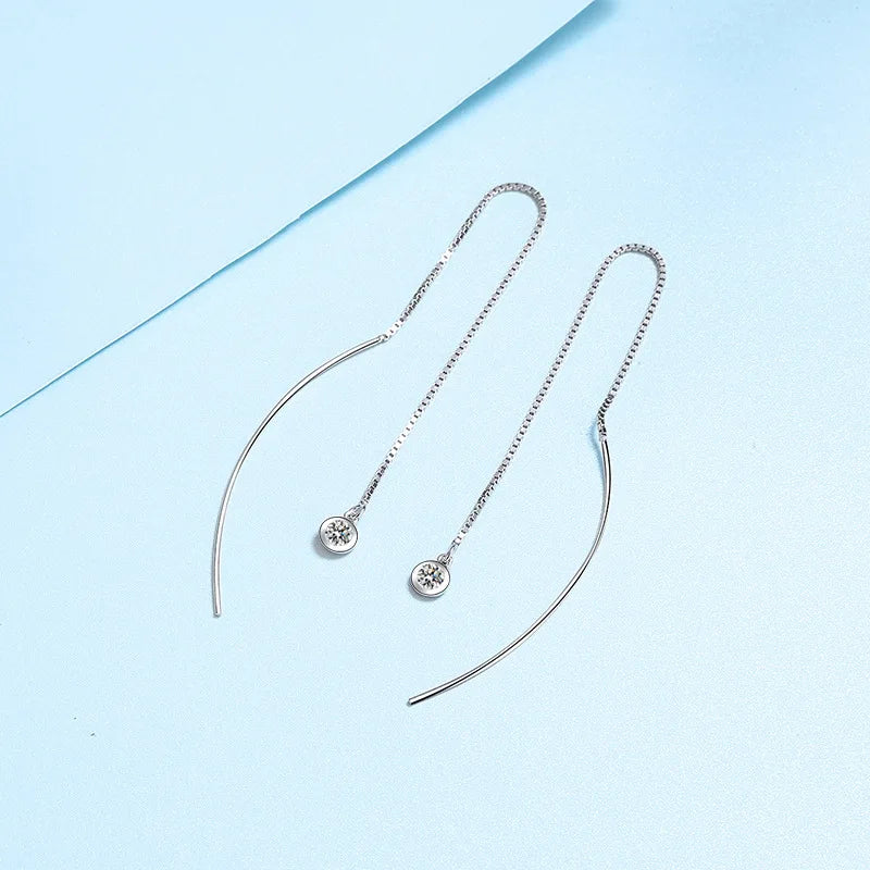 Silver Earrings 0.2 Carat Moissanite