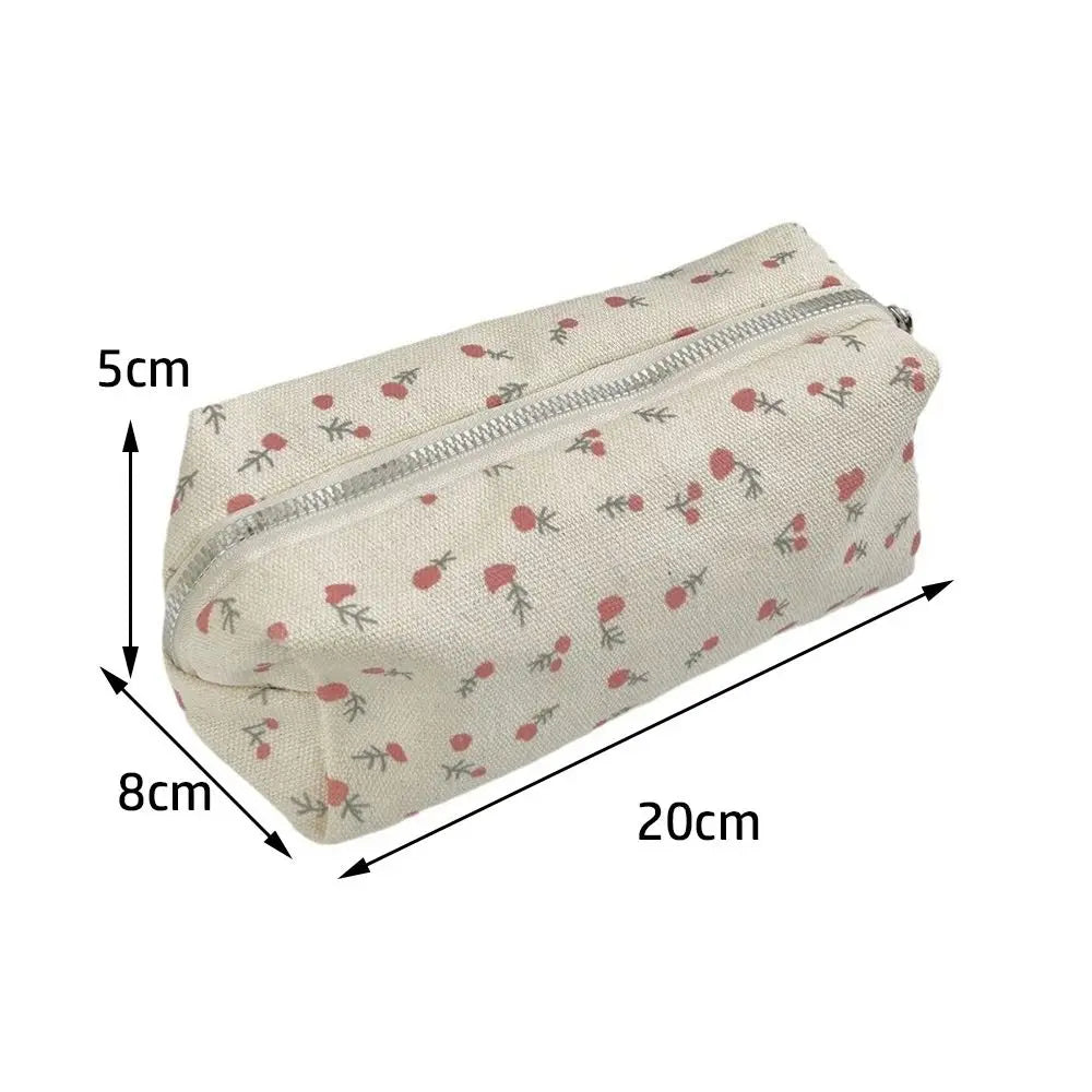 Small Fresh Floral Pen Bag Large Capacity Pencil Case