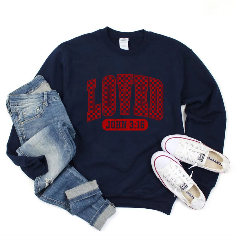 Loved John 3：16 Sweater Retro