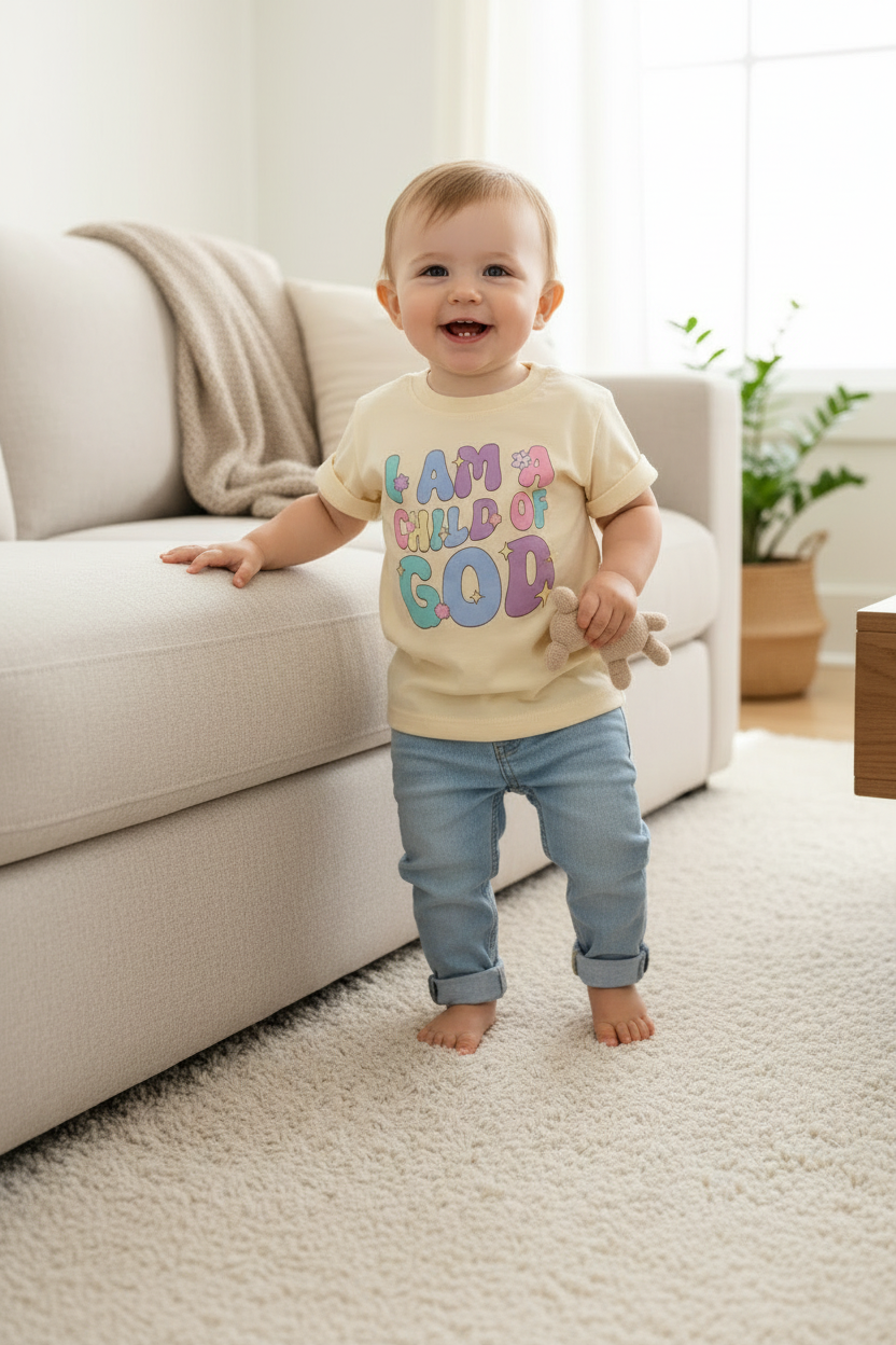 Daughter of The King Printed Shirt Kids Girls Retro