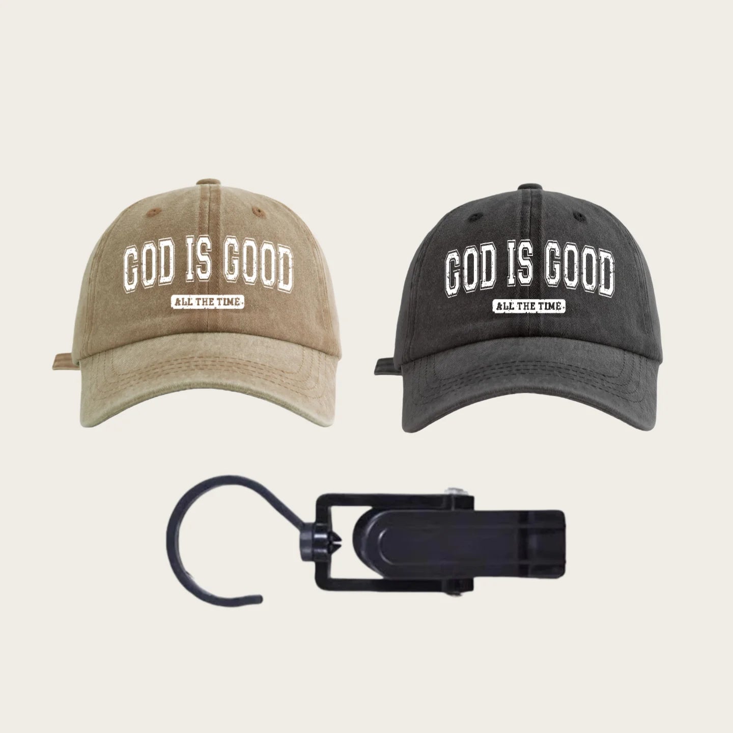 GOD IS GOOD Printed Water Washed Baseball Hat