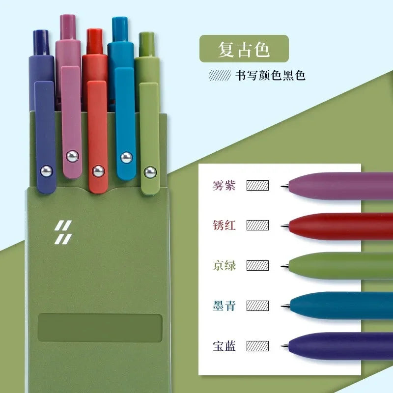 5/1pcs Morandi Colour Gel Pens Soft Touch Quick Dry