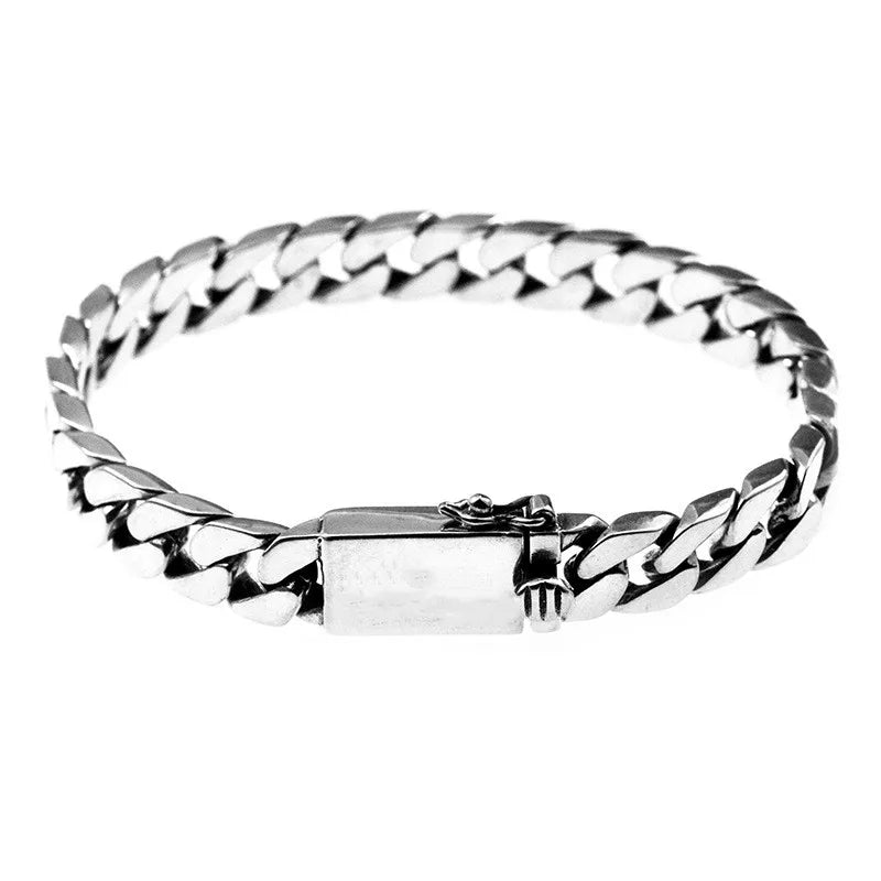 Silver Plated High Quality Fashion Miami Cuban Chain Bracelet Men's