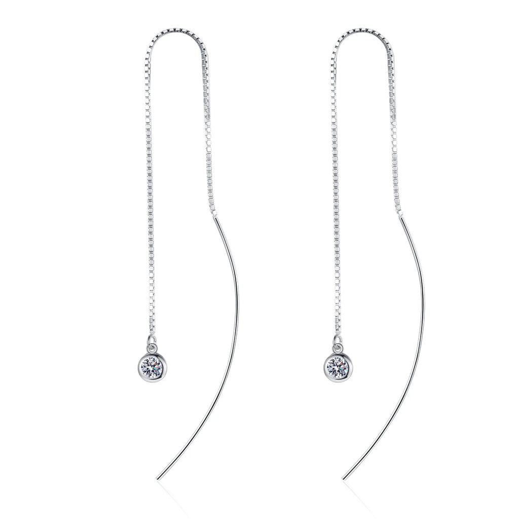 Silver Earrings 0.2 Carat Moissanite