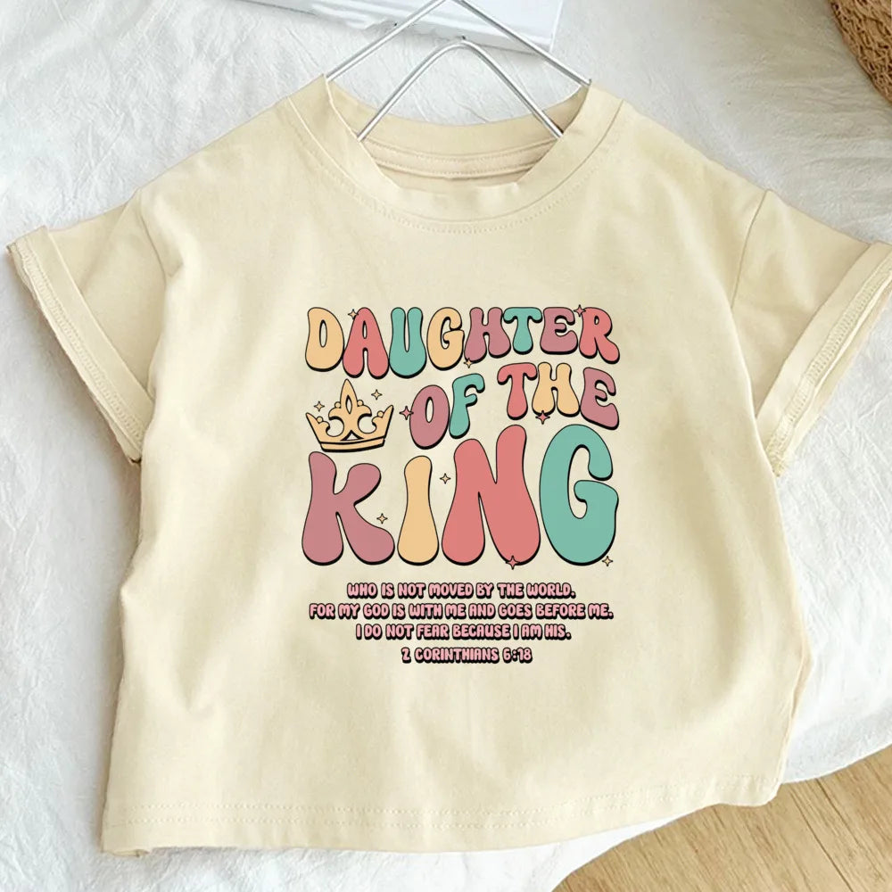 Daughter of The King Printed Shirt Kids Girls Retro