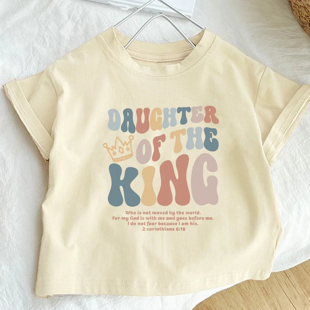 Daughter of The King Printed Shirt Kids Girls Retro