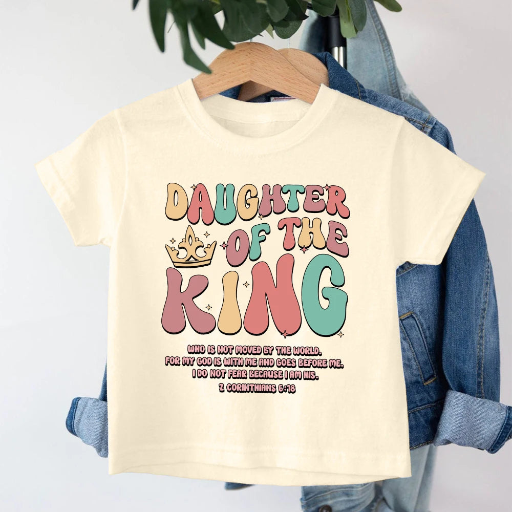 Daughter of The King Printed Shirt Kids Girls Retro