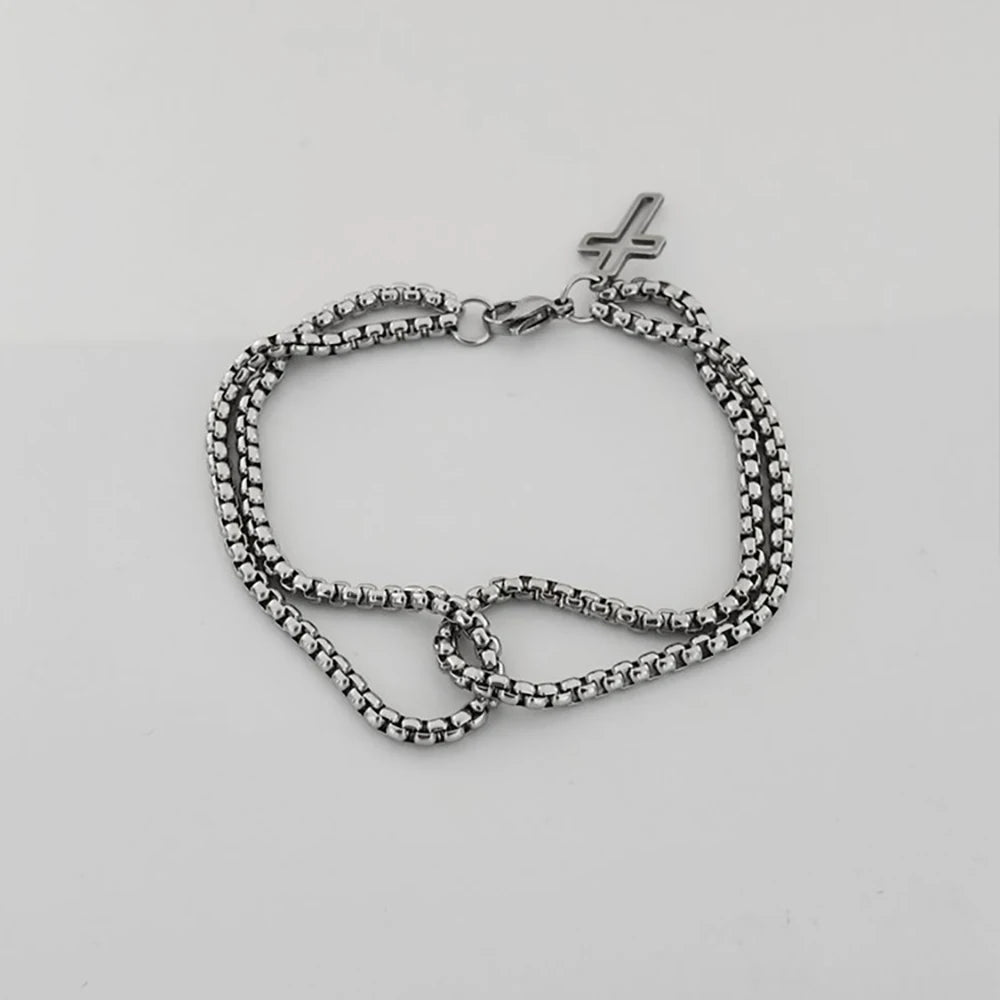 Men's Fashion Double Chain Cross