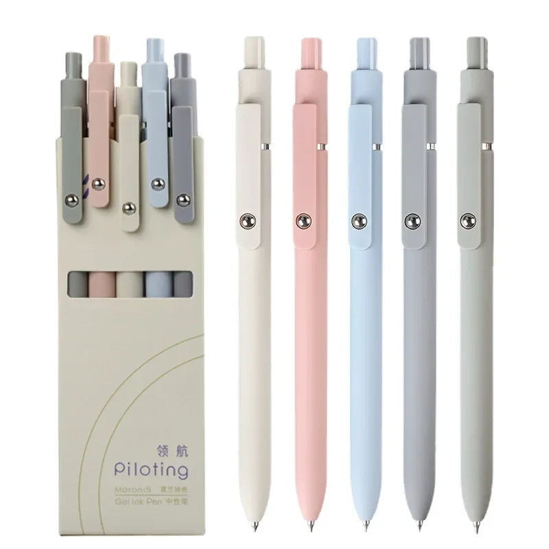 5/1pcs Morandi Colour Gel Pens Soft Touch Quick Dry