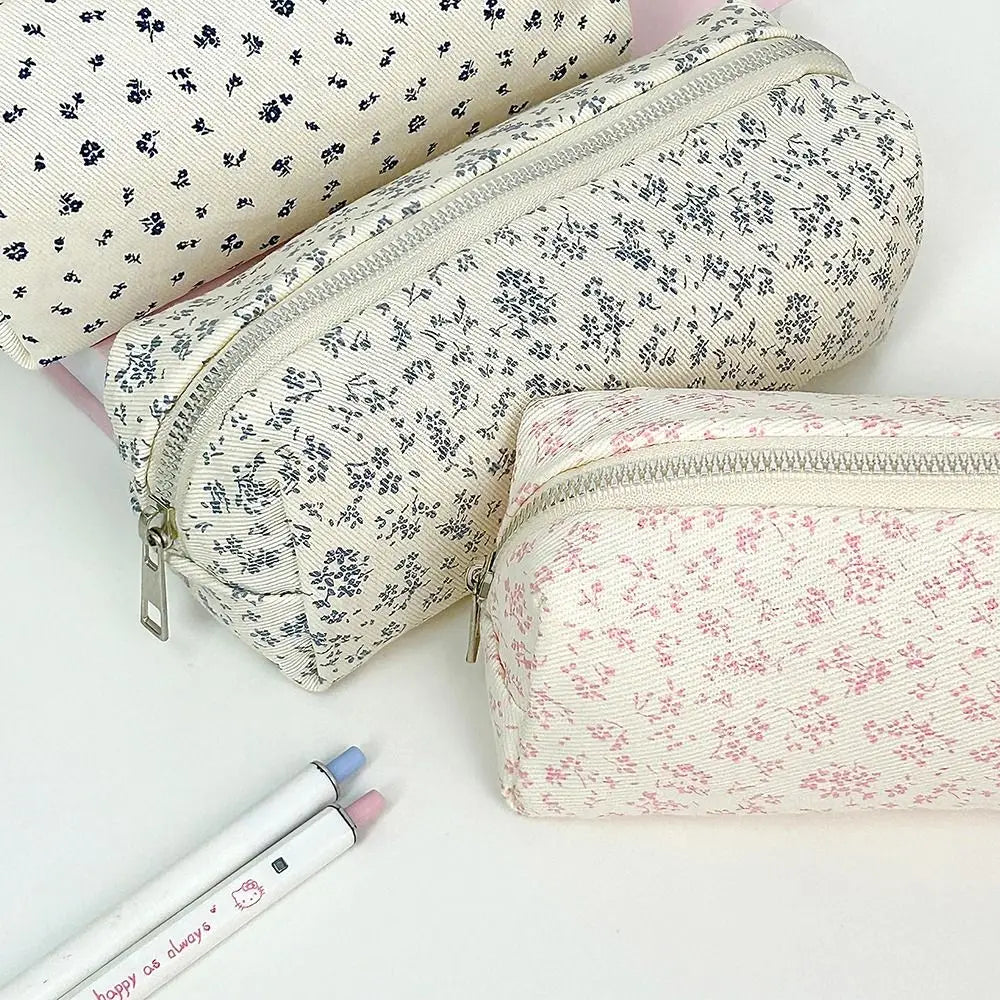 Small Fresh Floral Pen Bag Large Capacity Pencil Case