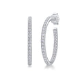 1pair Moissanite Earrings Hoop Sterling Silver 18K Gold Plated