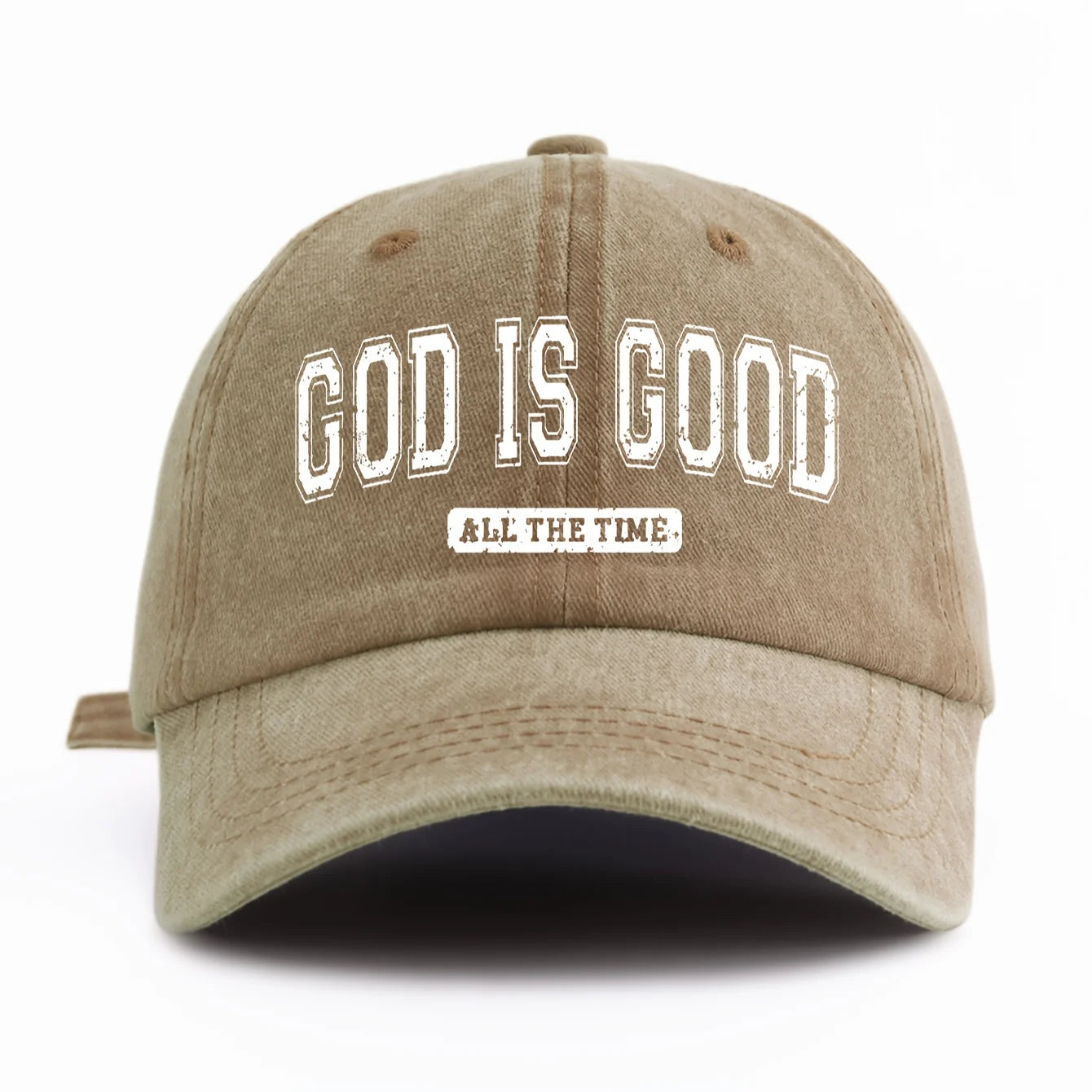 GOD IS GOOD Printed Water Washed Baseball Hat