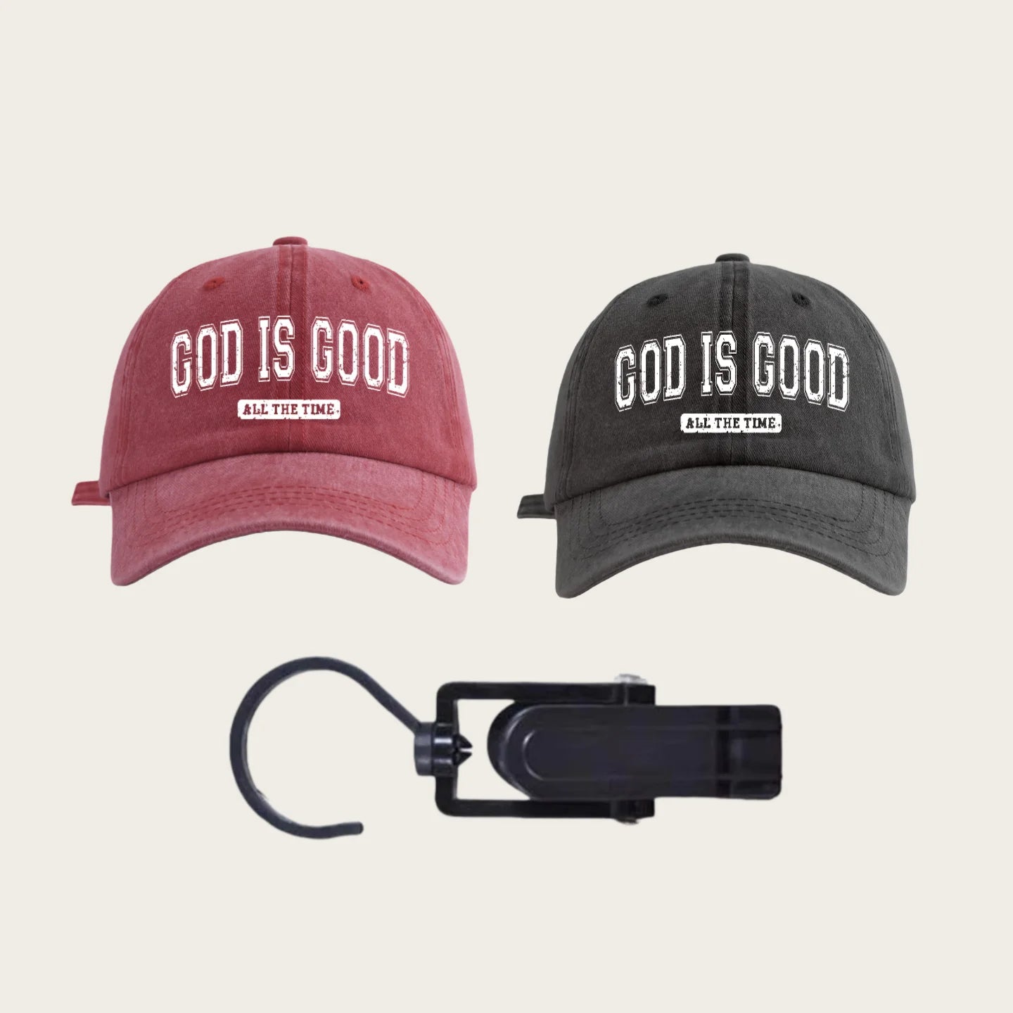 GOD IS GOOD Printed Water Washed Baseball Hat
