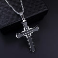 Men's diamond cross pendant necklace fashion trend jewelry gift
