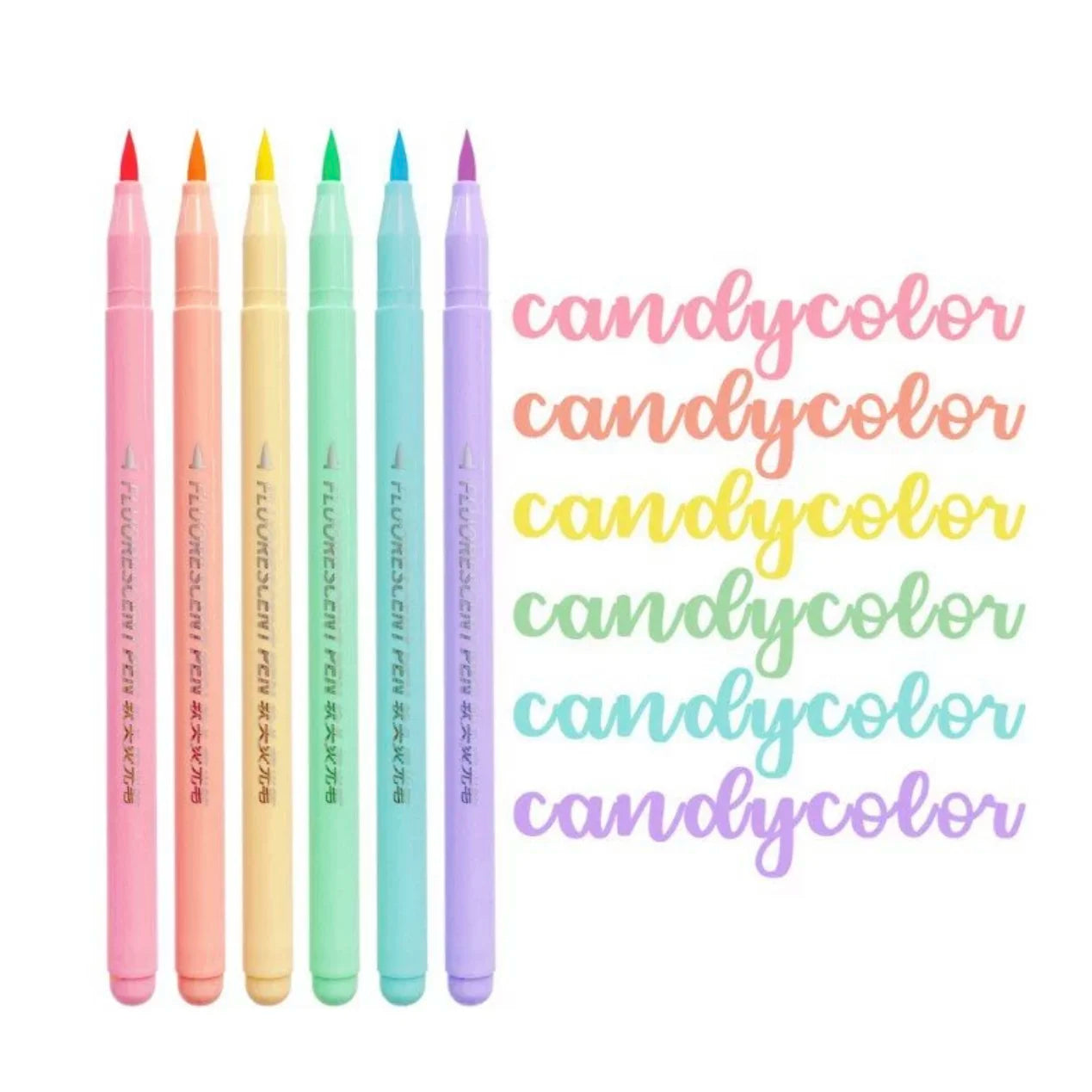 Vibrant Fluorescent Soft Brush pens highlighter