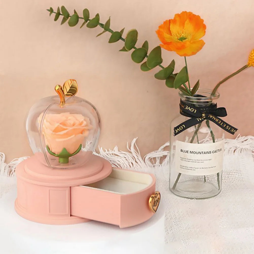 Plastic Preserved Rose with Necklace Eternal Rose Gifts
