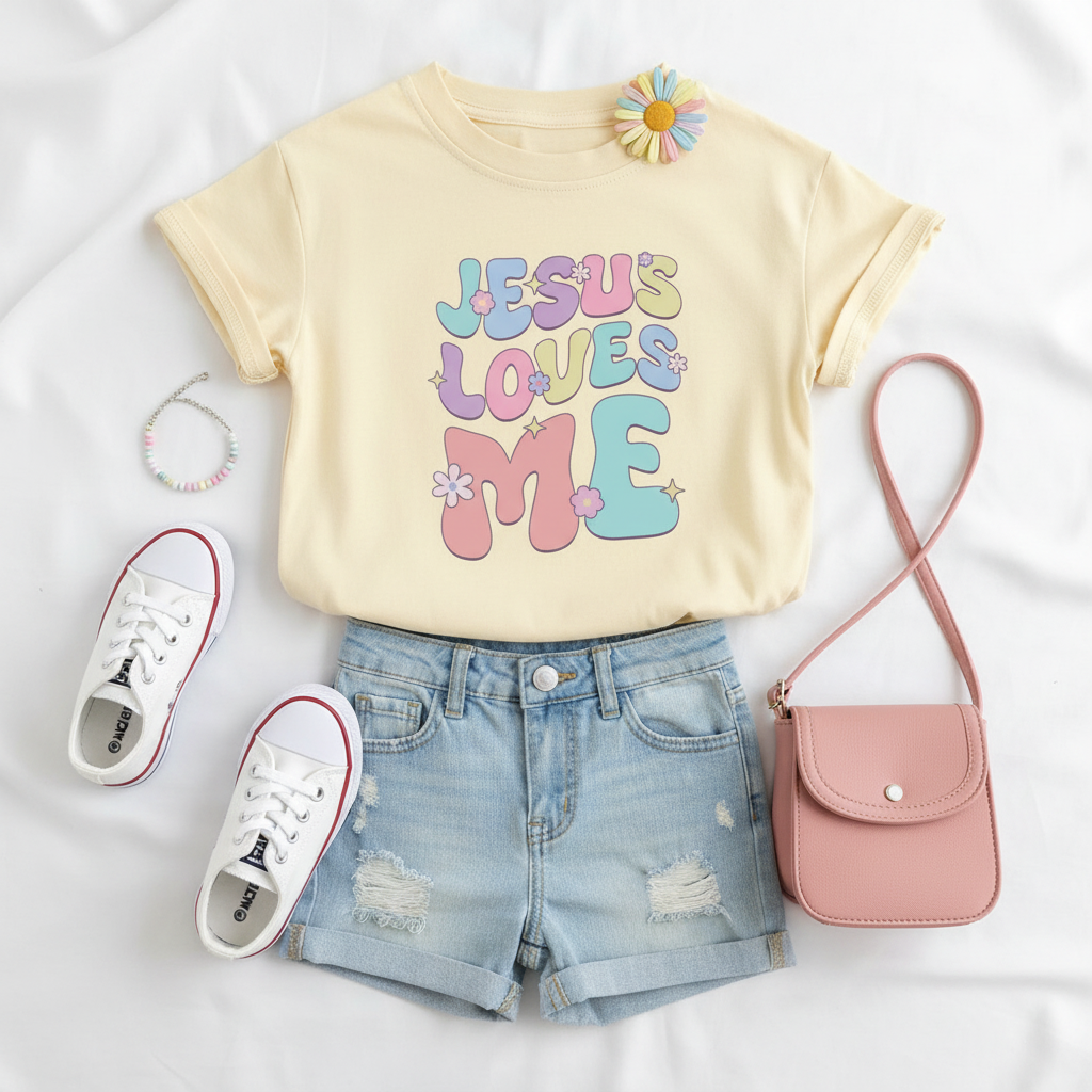 Daughter of The King Printed Shirt Kids Girls Retro