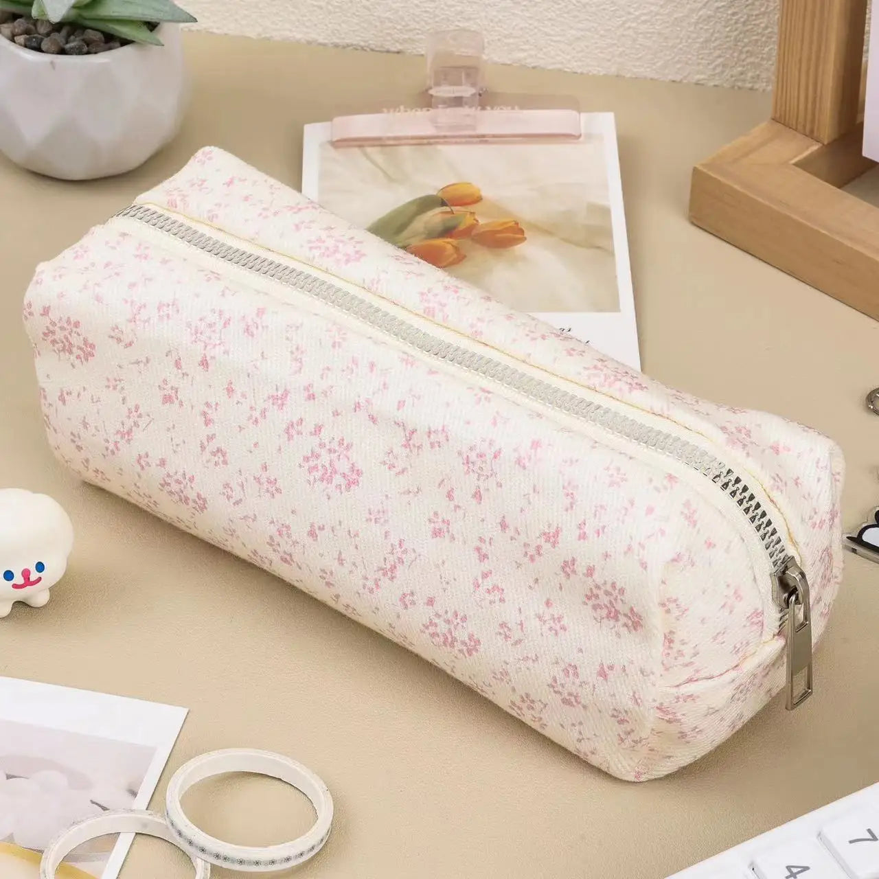 Cartoon Floral Printing Pen Bag