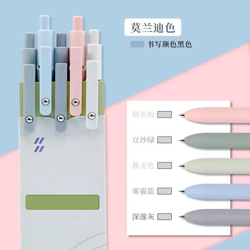 5/1pcs Morandi Colour Gel Pens Soft Touch Quick Dry