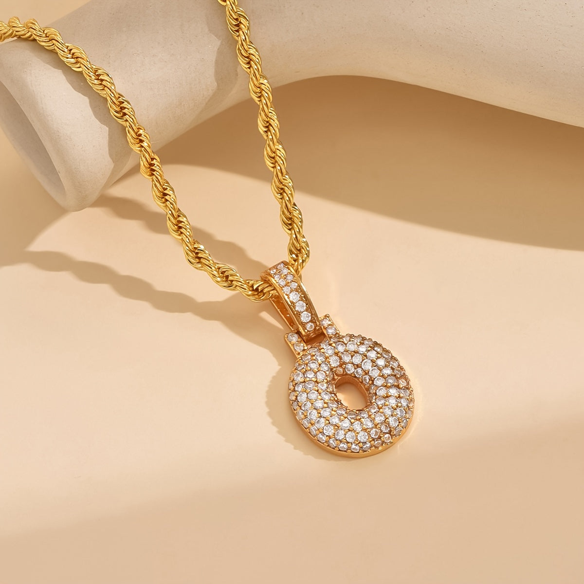 18K Gold Plated English Letter Full Of Luxury Chain Pendant Necklace Party Festival Jewelry Gift