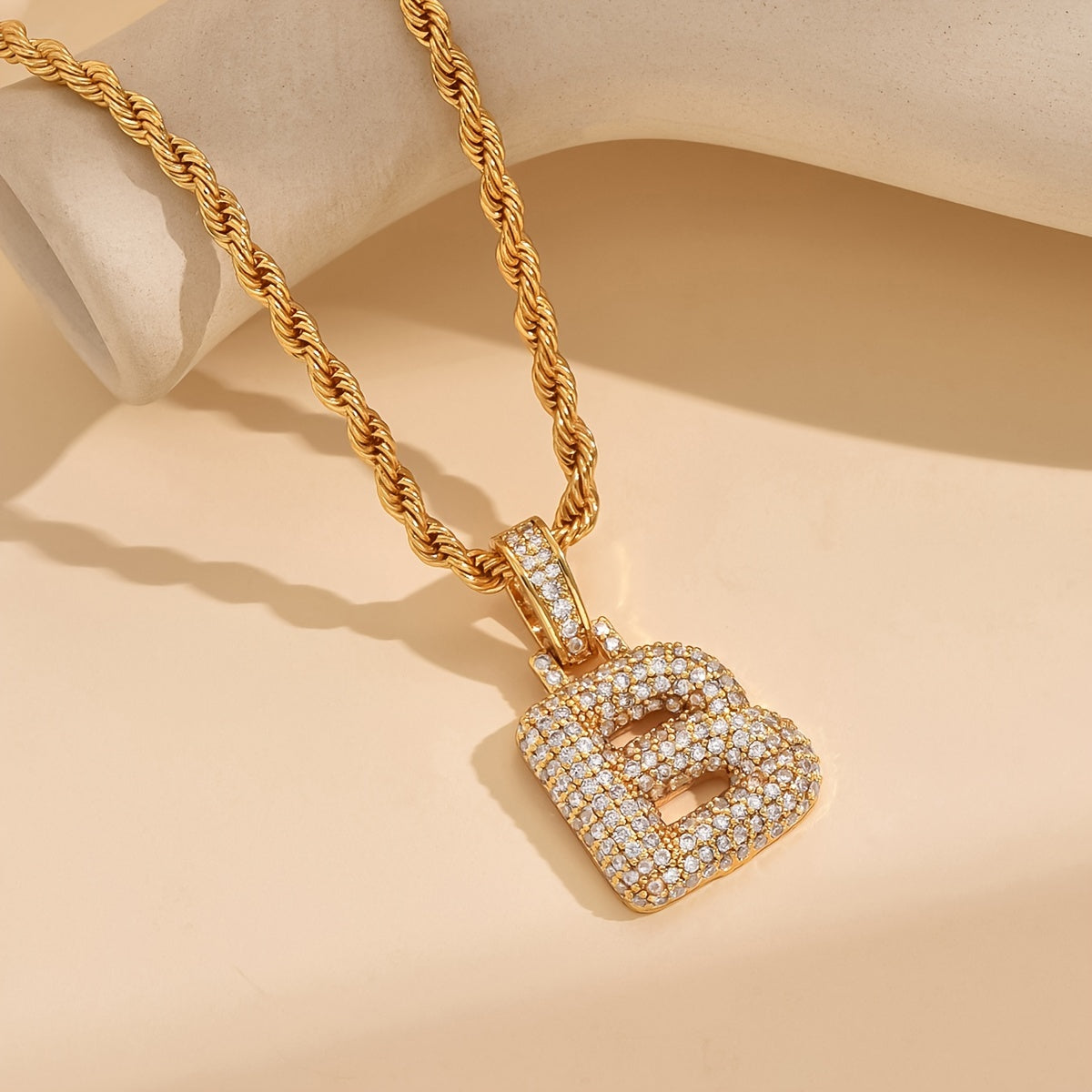 18K Gold Plated English Letter Full Of Luxury Chain Pendant Necklace Party Festival Jewelry Gift