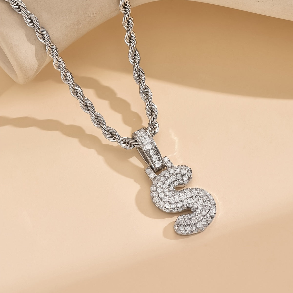 18K Gold Plated English Letter Full Of Luxury Chain Pendant Necklace Party Festival Jewelry Gift