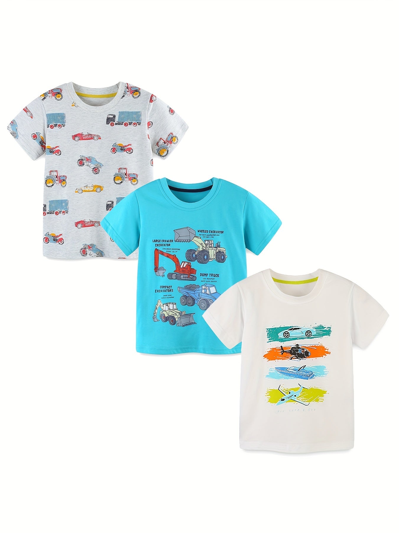 3 Pack Toddler Boy's Fun T-shirts