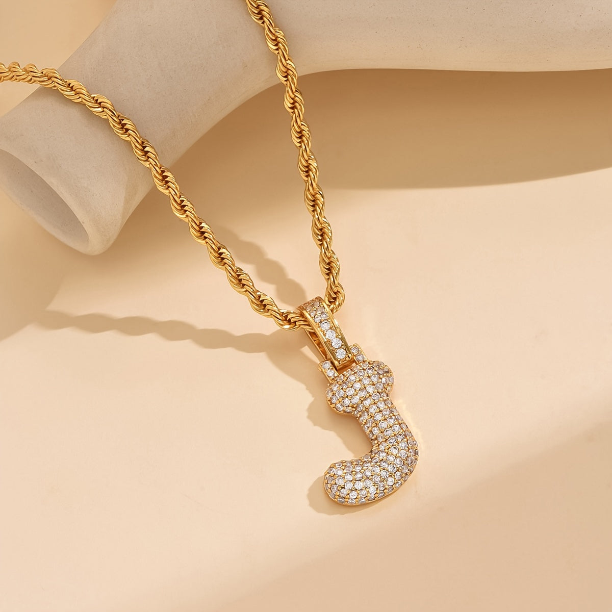 18K Gold Plated English Letter Full Of Luxury Chain Pendant Necklace Party Festival Jewelry Gift