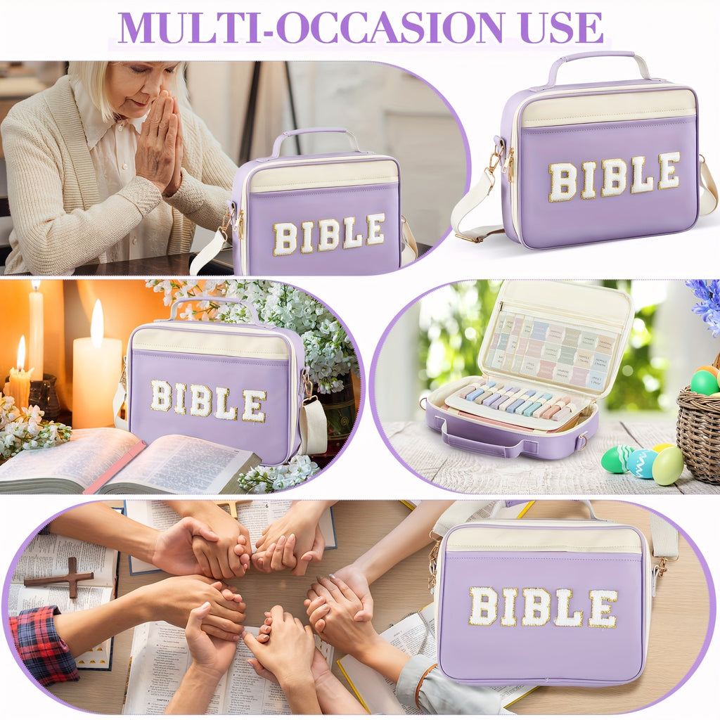 Leather Chenille Bible Bag