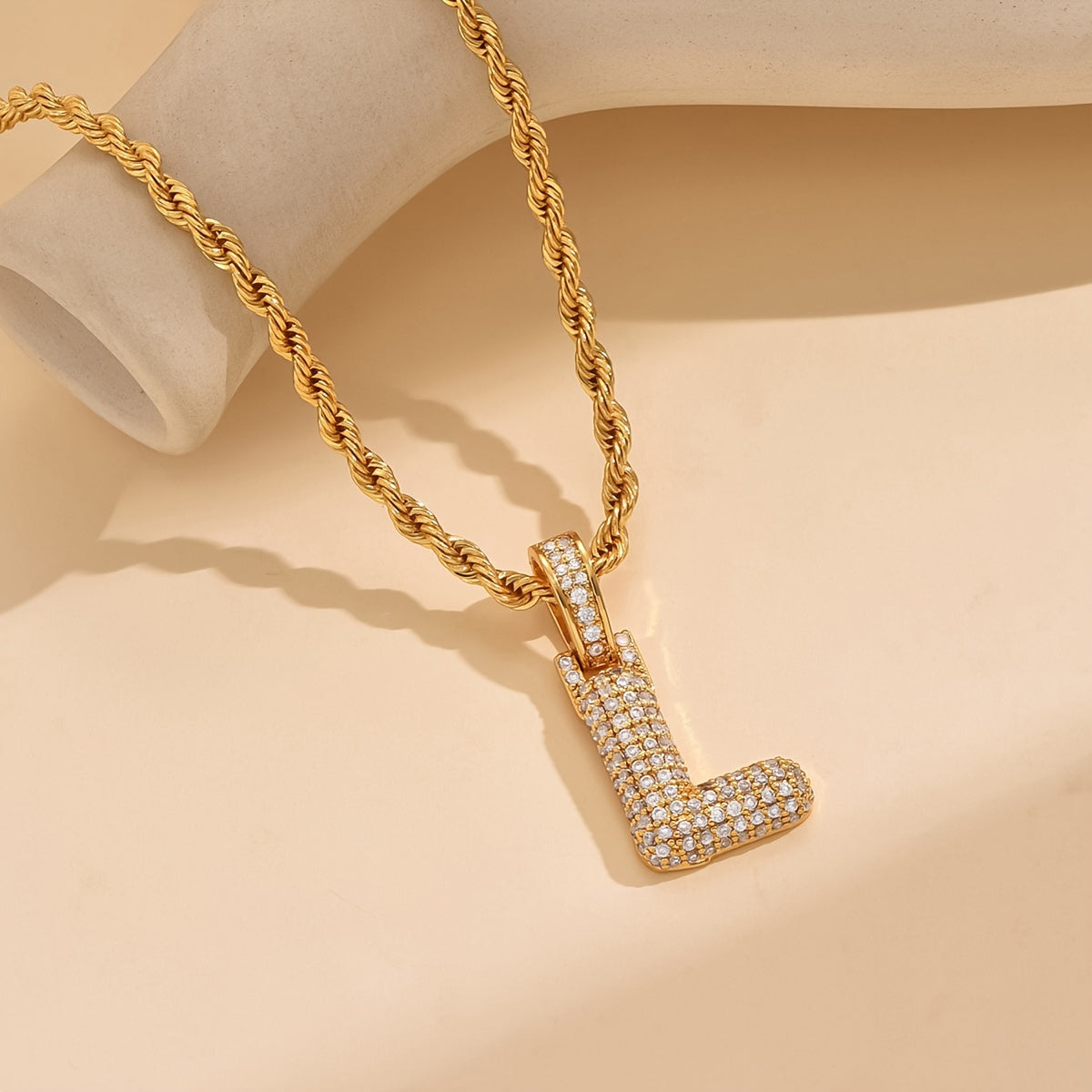 18K Gold Plated English Letter Full Of Luxury Chain Pendant Necklace Party Festival Jewelry Gift