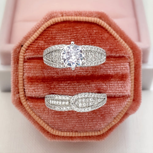 2pcs/Set Zirconia Ring